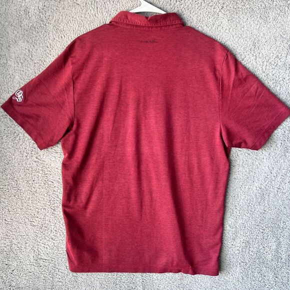 Travis‎ Mathew Shirt Mens Large Red Old Sandwich Polo Golf Performance - Picture 3 of 11